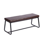 Banc d'entrée Remy, revêtement en similicuir, pieds en fer