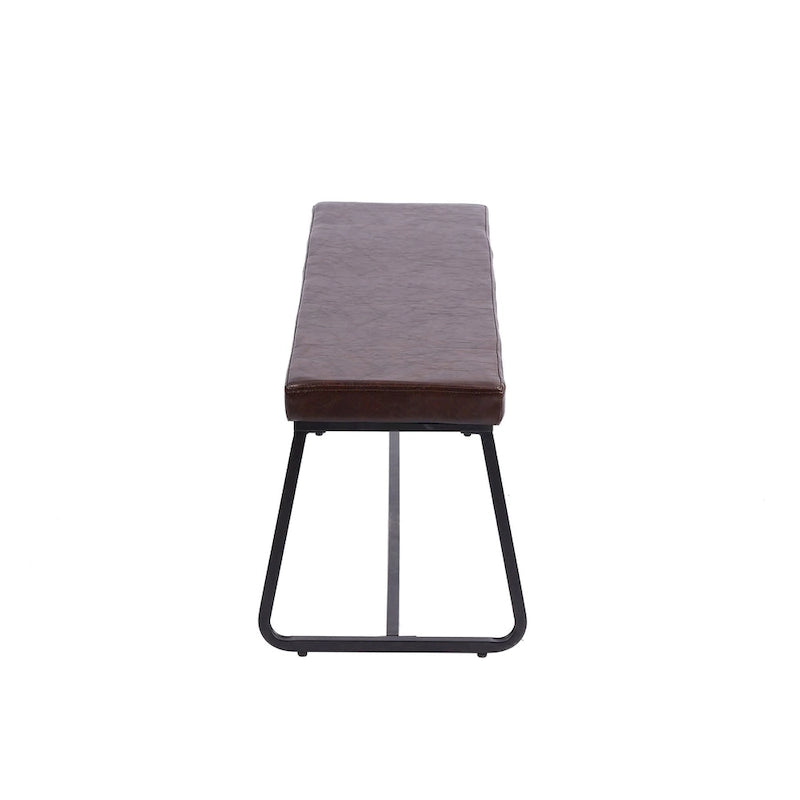 Banc d'entrée Remy, revêtement en similicuir, pieds en fer