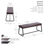 Banc d'entrée Remy, revêtement en similicuir, pieds en fer