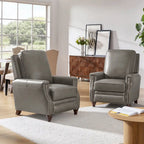 Fauteuil inclinable en cuir véritable de style Mid-century moderne avec garniture cloutée (lot de 2) par HULALA HOME