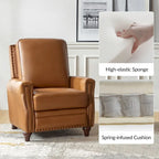 Fauteuil inclinable en cuir véritable de style Mid-century moderne avec garniture cloutée (lot de 2) par HULALA HOME