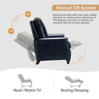 Fauteuil inclinable en cuir véritable de style Mid-century moderne avec garniture cloutée (lot de 2) par HULALA HOME