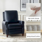 Fauteuil inclinable en cuir véritable de style Mid-century moderne avec garniture cloutée (lot de 2) par HULALA HOME