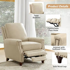 Fauteuil inclinable en cuir véritable de style Mid-century moderne avec garniture cloutée (lot de 2) par HULALA HOME