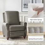 Fauteuil inclinable en cuir véritable de style Mid-century moderne avec garniture cloutée (lot de 2) par HULALA HOME