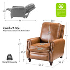 Fauteuil inclinable en cuir véritable de style Mid-century moderne avec garniture cloutée (lot de 2) par HULALA HOME