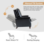 Fauteuil inclinable en cuir véritable de style Mid-century moderne avec garniture cloutée (lot de 2) par HULALA HOME
