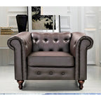 Ensemble de salon 3 pièces Brooks Classic Chesterfield – Fauteuil, causeuse et canapé