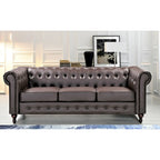 Ensemble de salon 3 pièces Brooks Classic Chesterfield – Fauteuil, causeuse et canapé