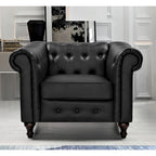 Ensemble de salon 3 pièces Brooks Classic Chesterfield – Fauteuil, causeuse et canapé