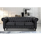 Ensemble de salon 3 pièces Brooks Classic Chesterfield – Fauteuil, causeuse et canapé