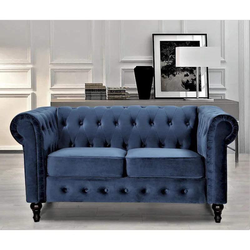 Ensemble de salon 3 pièces Brooks Classic Chesterfield – Fauteuil, causeuse et canapé
