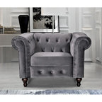 Ensemble de salon 3 pièces Brooks Classic Chesterfield – Fauteuil, causeuse et canapé