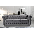 Ensemble de salon 3 pièces Brooks Classic Chesterfield – Fauteuil, causeuse et canapé