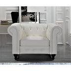 Ensemble de salon 3 pièces Brooks Classic Chesterfield – Fauteuil, causeuse et canapé