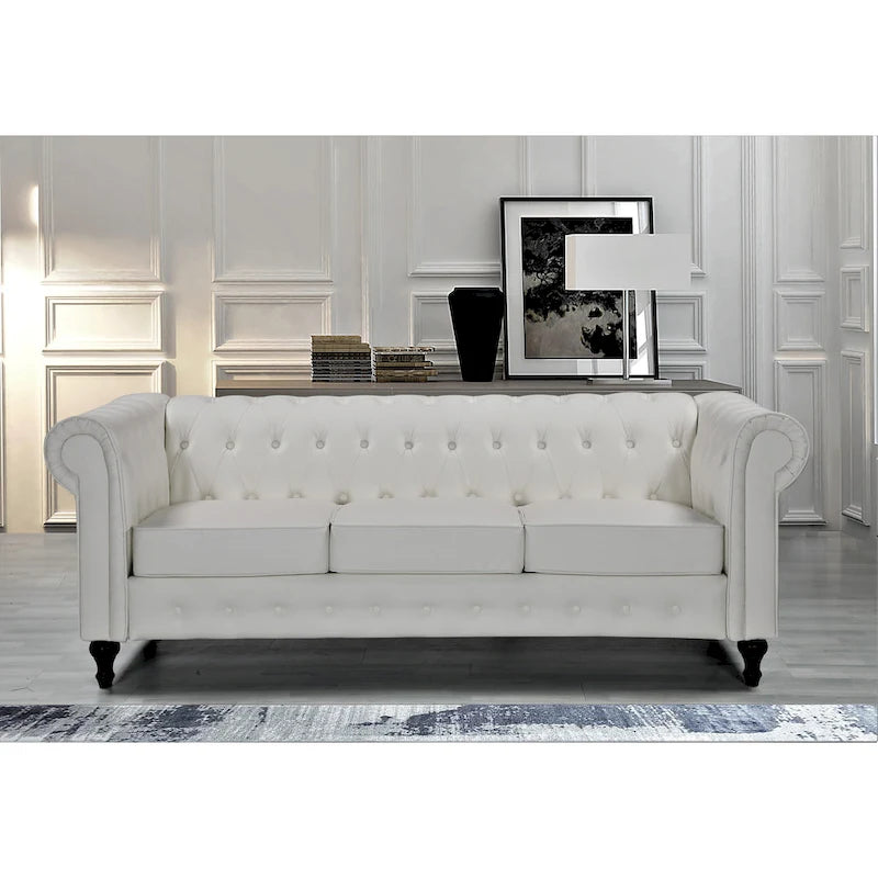 Ensemble de salon 3 pièces Brooks Classic Chesterfield – Fauteuil, causeuse et canapé