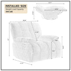 Fauteuil de salon inclinable fonctionnel avec accoudoirs pivotants à 360 degrés Style moderne