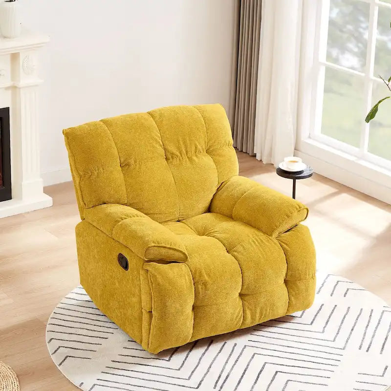 Fauteuil de salon inclinable fonctionnel avec accoudoirs pivotants à 360 degrés Style moderne