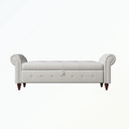 Banc de rangement capitonné