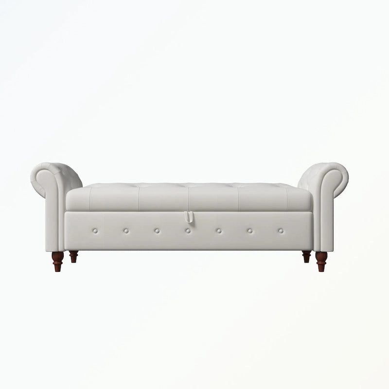 Banc de rangement capitonné