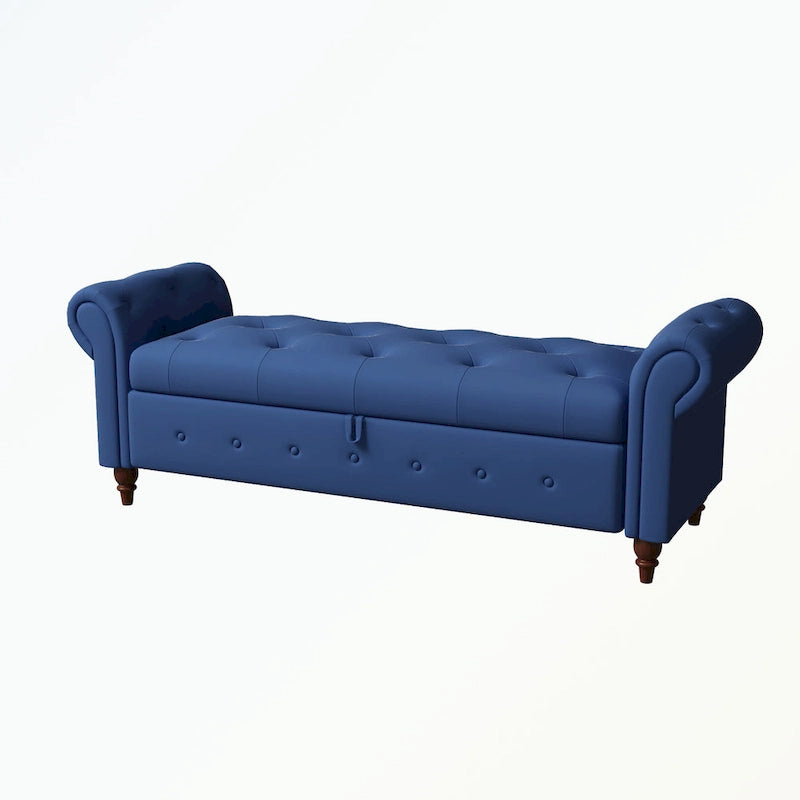 Banc de rangement capitonné