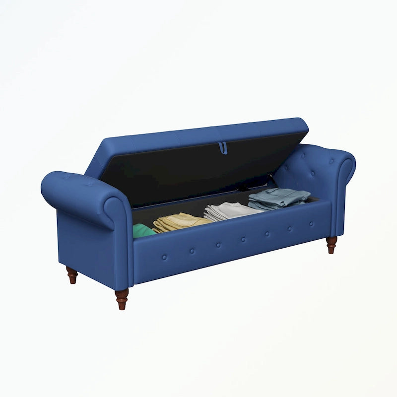 Banc de rangement capitonné