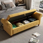 Banc de rangement capitonné