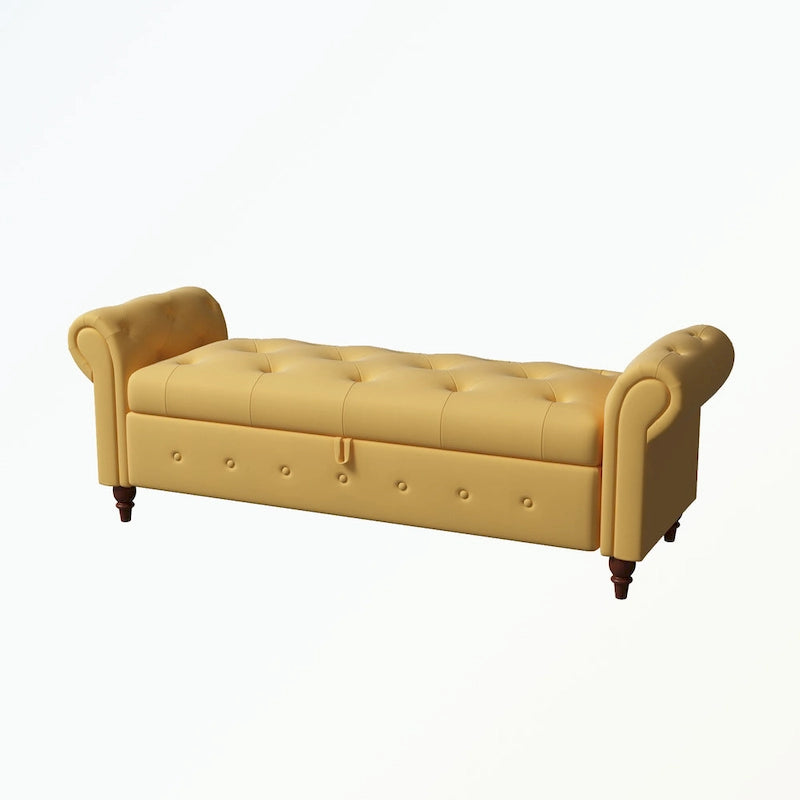 Banc de rangement capitonné