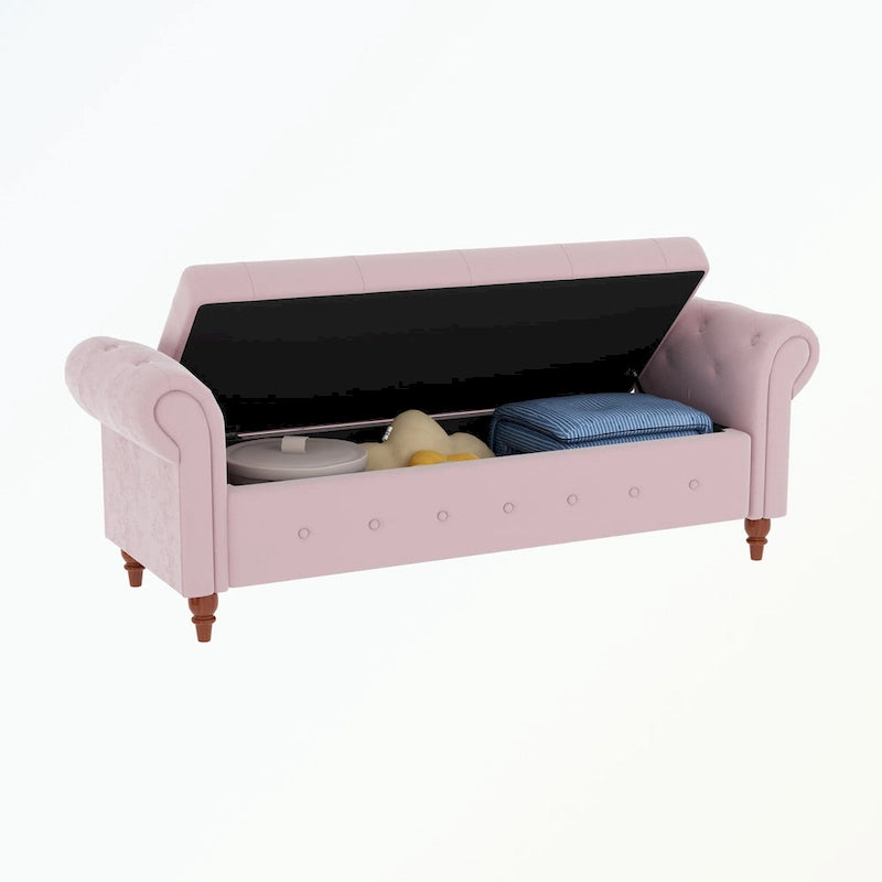 Banc de rangement capitonné