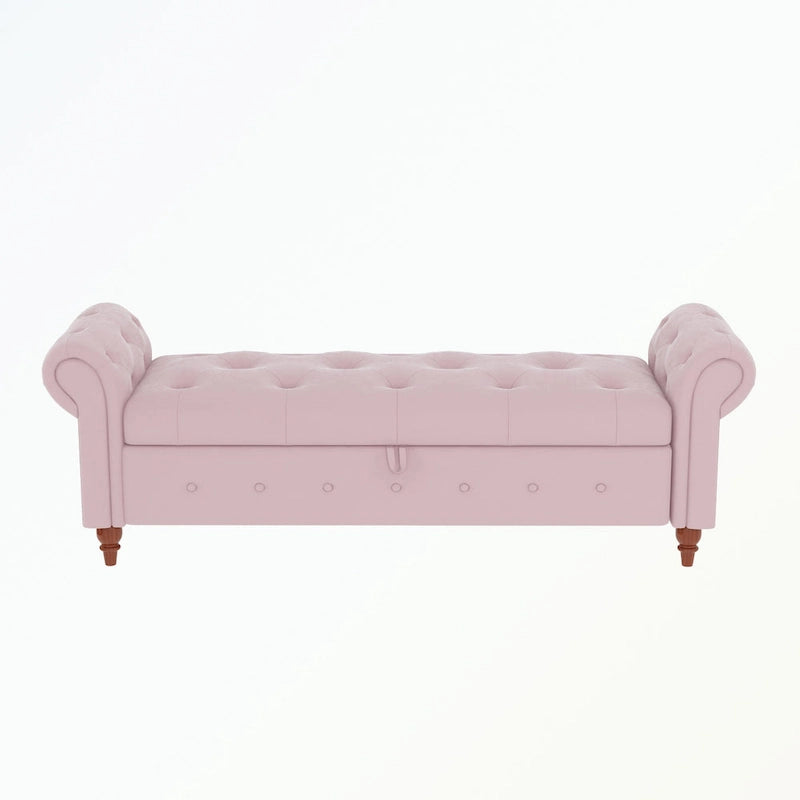 Banc de rangement capitonné