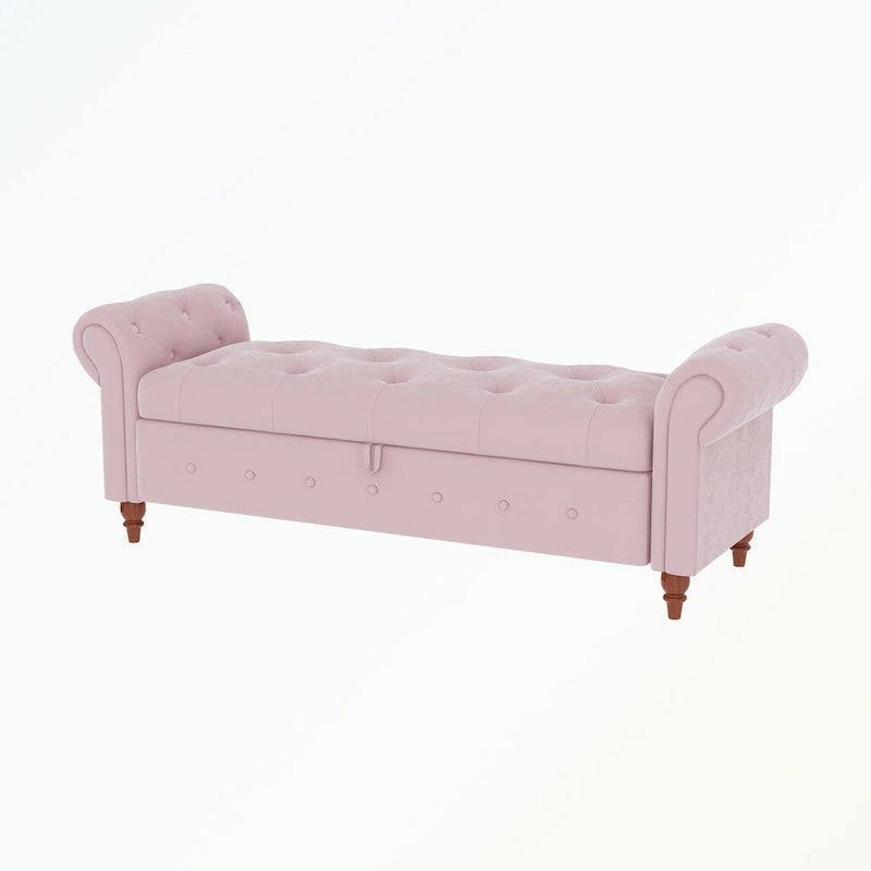 Banc de rangement capitonné