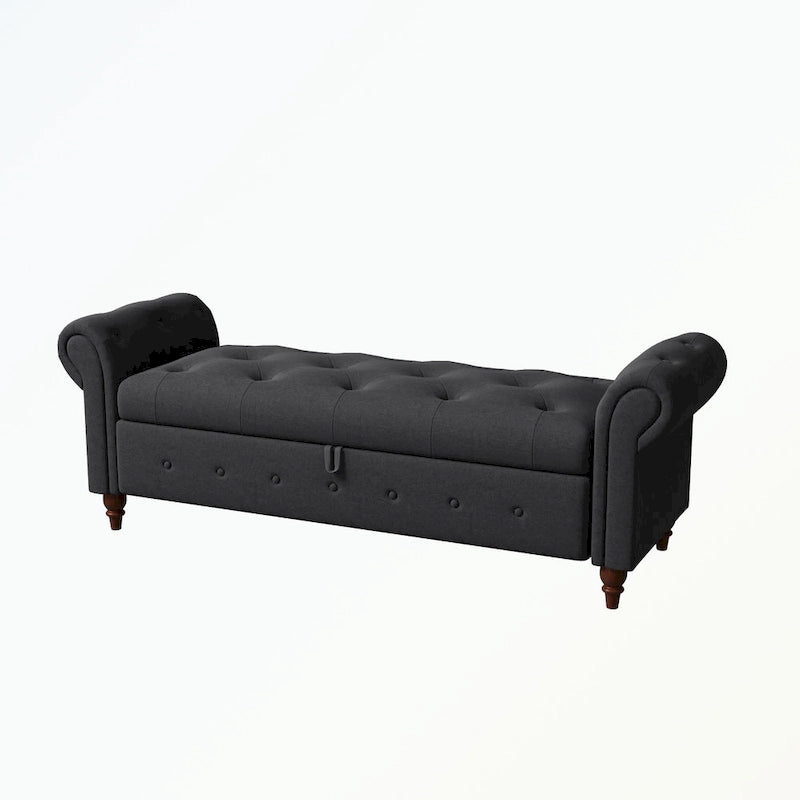 Banc de rangement capitonné