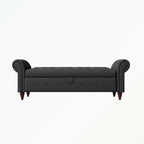 Banc de rangement capitonné