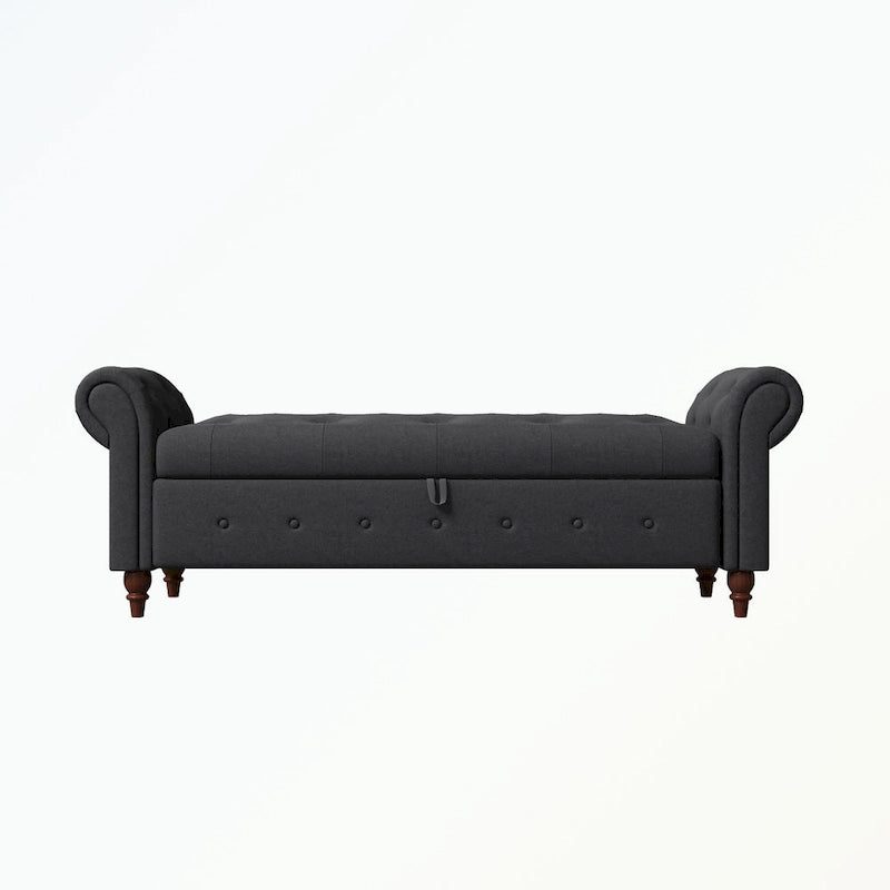 Banc de rangement capitonné