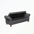 Banc de rangement capitonné