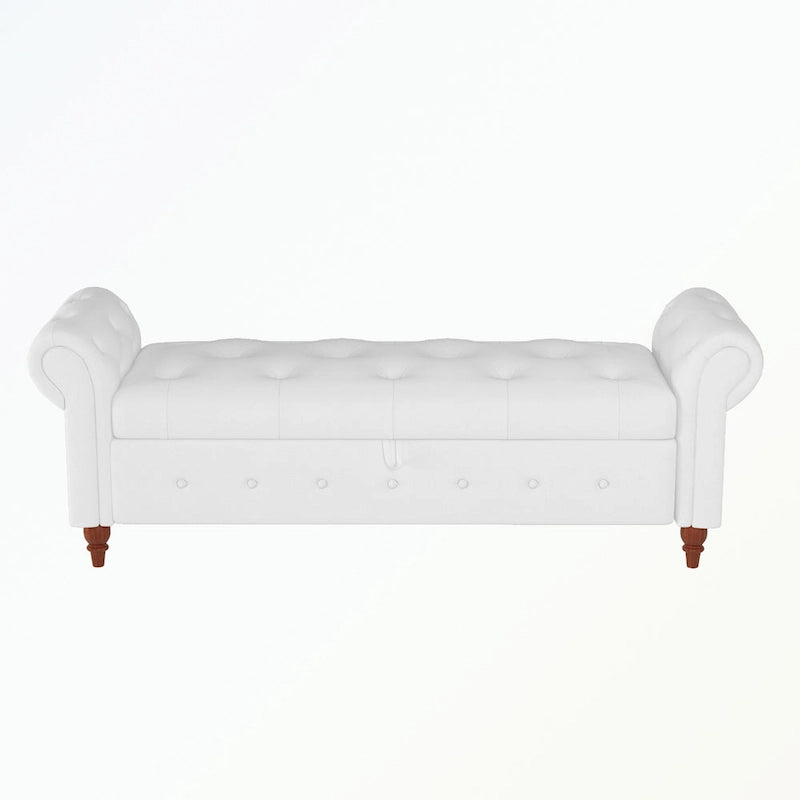Banc de rangement capitonné