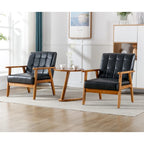Lot de 2 fauteuils d'appoint modernes du milieu du siècle avec table d'appoint