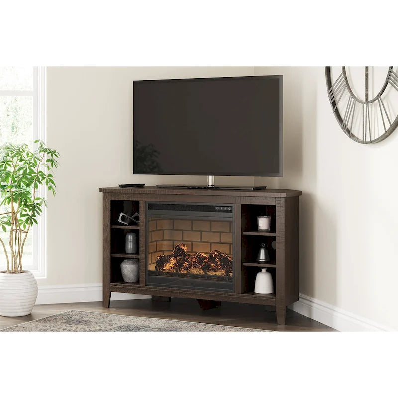 Meuble TV d'angle avec cheminée électrique Arlenbry de Signature Design by Ashley – 48 larg. x 15,75 prof. x 28,5 haut.