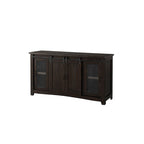 Meuble télé console Brookhaven de 65 po en bois massif avec porte de grange – 35 po de haut x 65 po de large x 19 po de profond