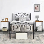 Lot de 2 petites tables d'appoint à 2 niveaux avec étagère de rangement ouverte