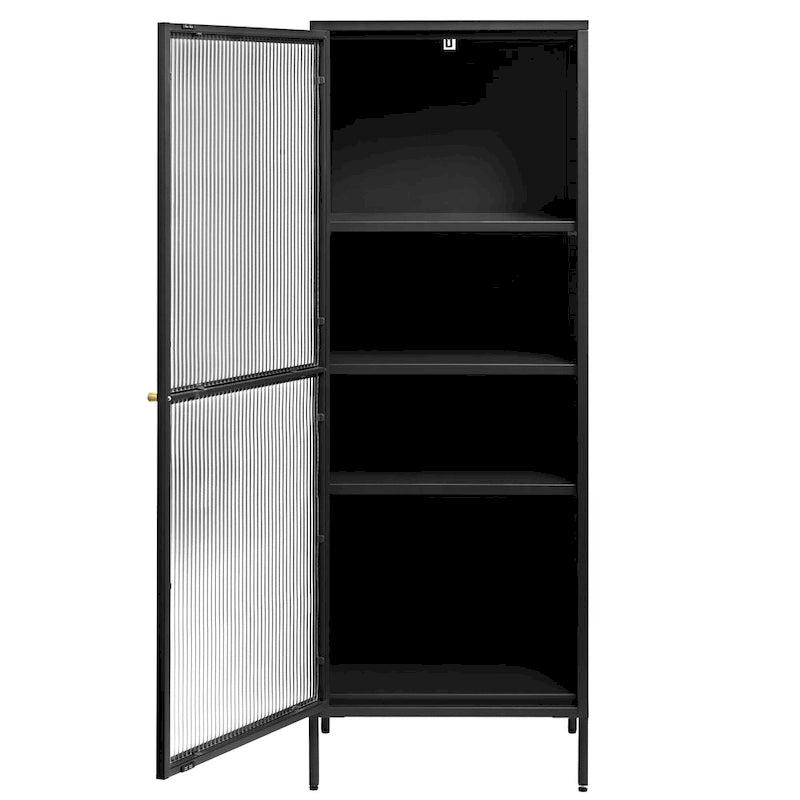 Vitrine Studio Brianne en métal et verre de 63 po