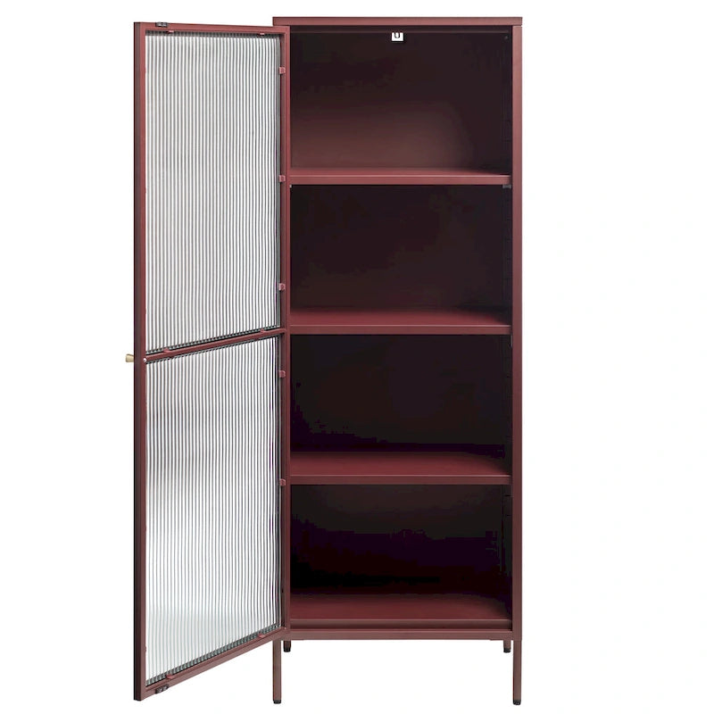 Vitrine Studio Brianne en métal et verre de 63 po