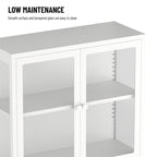 Meuble de rangement à quatre portes vitrées avec étagères réglables