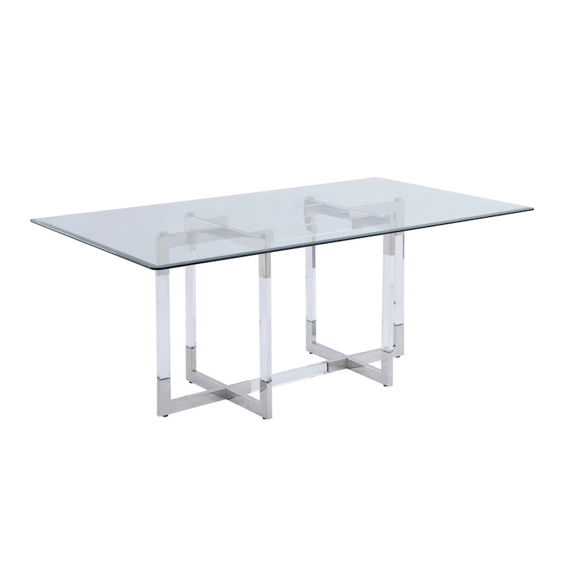 Table de salle à manger Somette Amanda 72 avec base flottante en acrylique – 42 x 72