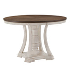 Ensemble de salle à manger rond Tournus bicolore en bois d'hévéa massif par iNSPIRE Q Classic