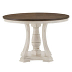 Ensemble de salle à manger rond Tournus bicolore en bois d'hévéa massif par iNSPIRE Q Classic