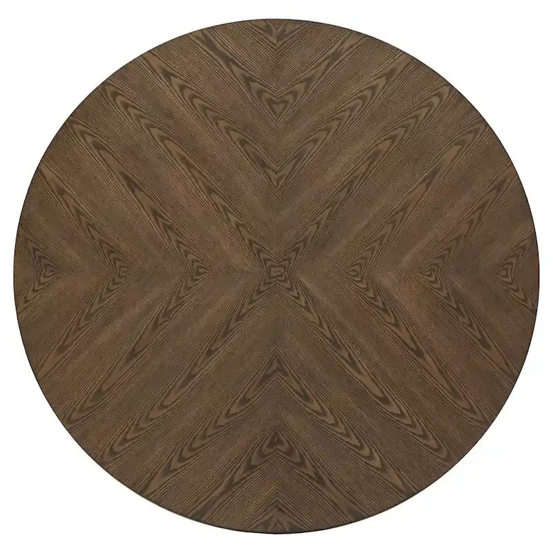 Ensemble de salle à manger rond Tournus bicolore en bois d'hévéa massif par iNSPIRE Q Classic