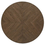 Ensemble de salle à manger rond Tournus bicolore en bois d'hévéa massif par iNSPIRE Q Classic