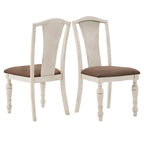 Ensemble de salle à manger rond Tournus bicolore en bois d'hévéa massif par iNSPIRE Q Classic