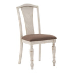 Ensemble de salle à manger rond Tournus bicolore en bois d'hévéa massif par iNSPIRE Q Classic